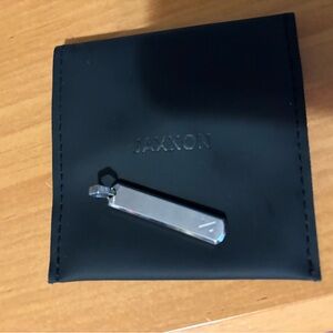 Black Leather Pouch with Silver Jaxxon Pendant